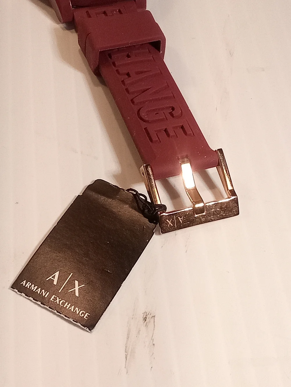Armani Exchange AX1367 Red Quartz Analog Watch Red Silicone Strap 30m 3ATM